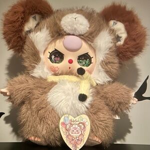 Baby Three AI 800% Liquid eyes Adorable Brown and White Plush Doll